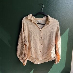 Lush Beige Button-Down Shirt